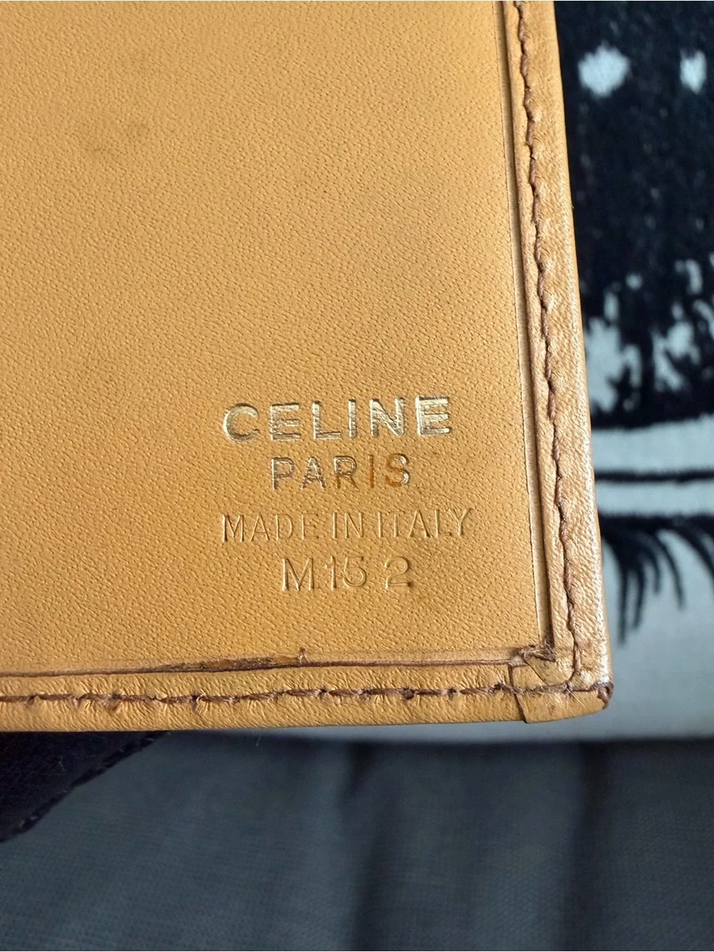 Celine Brown and Tan Patterned Money Clip Wallet